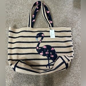 Vera Bradley flamingo beach bag NWT